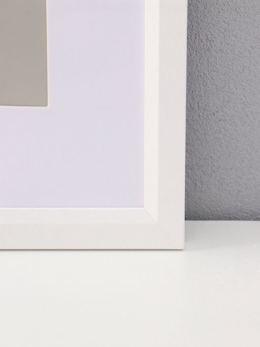 Фоторамка для фото 30×40 см, с паспарту (21×30 см), Anna, МДФ, белый (пластиковый экран)