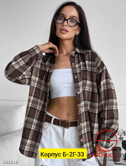 Рубашка женская в клетку