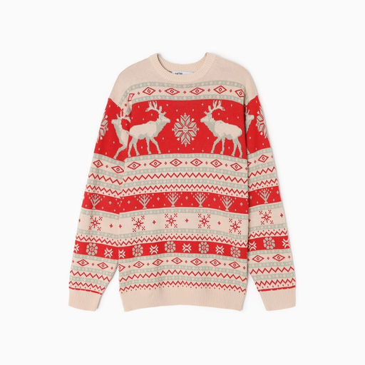 Свитер вязаный новогодний KAFTAN Scandinavia, размер 50, красный