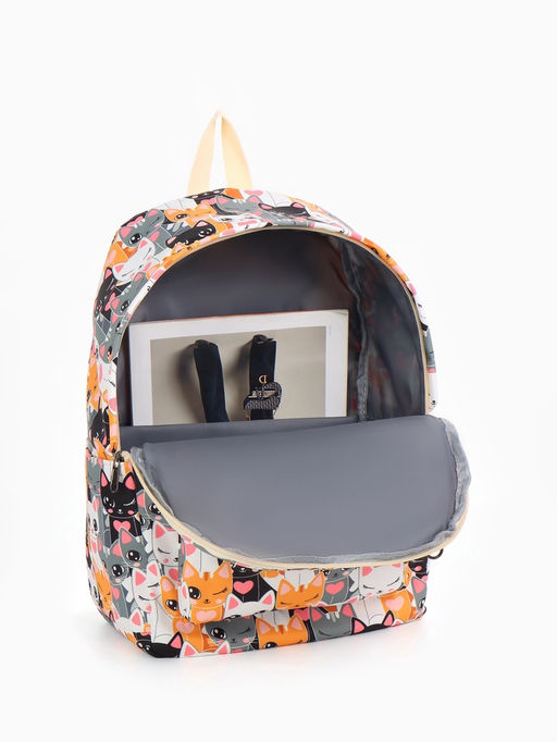 Набор: рюкзак школьный и пенал, с карманами, с принтом, размер 29?12?41 см, розовый