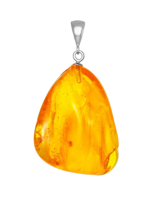 Кулон из натурального балтийского янтаря красивого насыщенного лимонного цвета