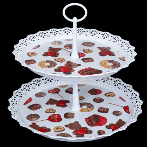 Ваза для фруктов 2-х ярусная 30+25 см/ 60130 /уп 48/ (1) - ГалеонТрейд фото 3