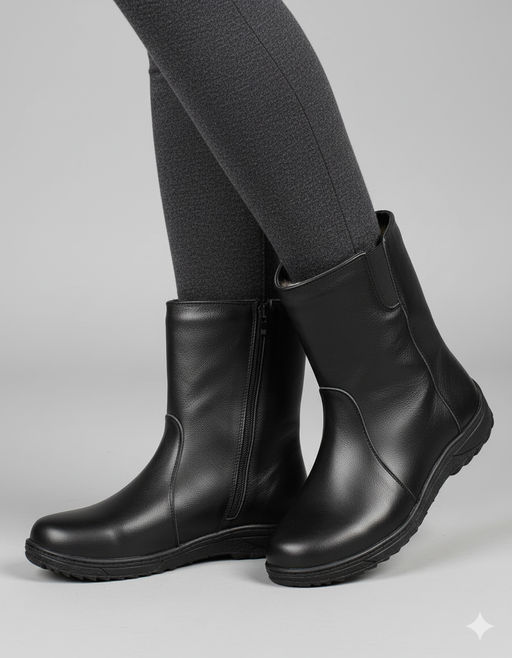 Полусапоги женские на полную ногу, Кожа, овчина, подошва ТЭП - Рошва фото 11