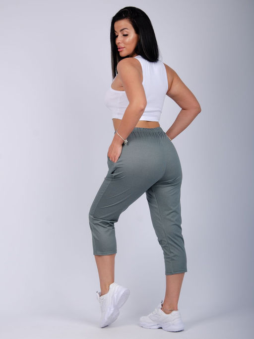 Бриджи Аморе полынь, трикотаж - Малина фото 2