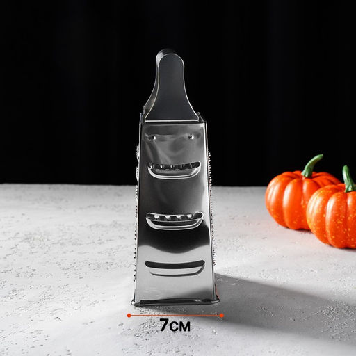 Тёрка четырёхгранная Доляна «Металлик», 9×7×19 см, хромированная