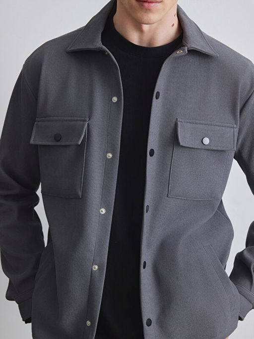 Regular Fit Erkek Dokulu G?mlek Ceket