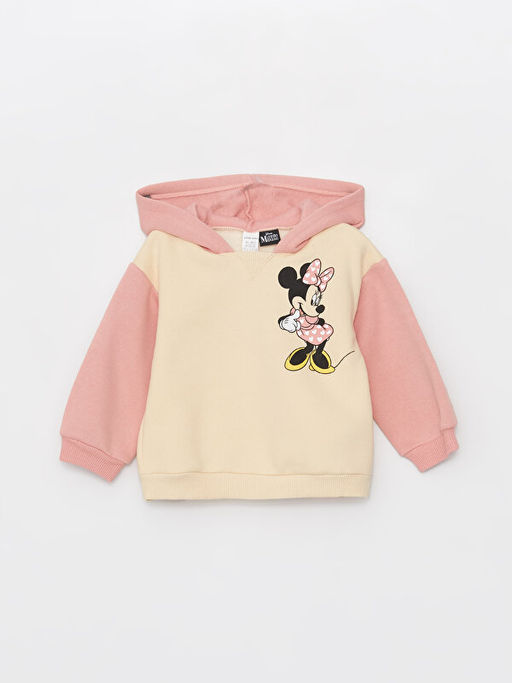 Minnie Mouse Bask?l? K?z Bebek Hoodie ve E?ofman Alt? 2li Tak?m - Waikiki фото 2