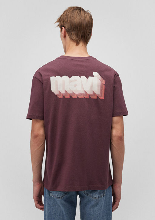 Mavi Logo Bask?l? Bordo Tisort  фото 4
