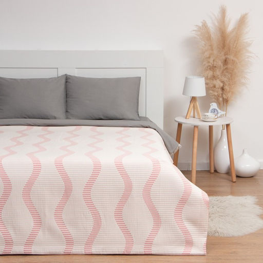 Покрывало хлопковое Этель Волны 220х2405 см, цвет розовый, 100%хлопок, 300гр/м2  фото 2