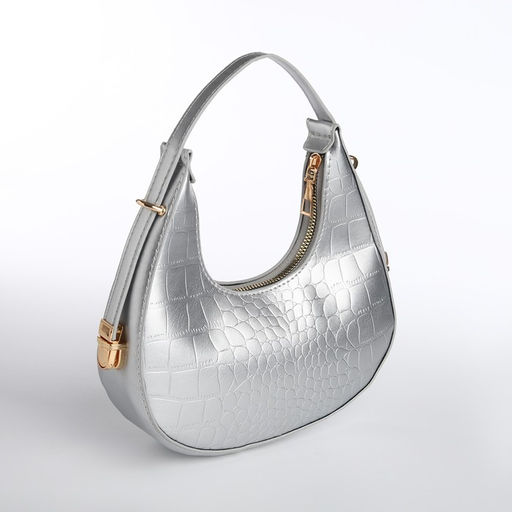 Сумка женская через плечо, цвет серебряный 21*21,5*6 см - Nazamok фото 2