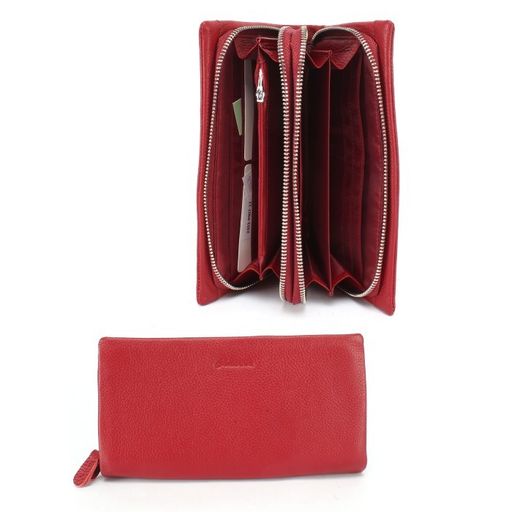 Кошелек женский натуральная кожа Cossroll-2203-9907-12, на молнии, 2отд, 16карм, бордо SALE 248030