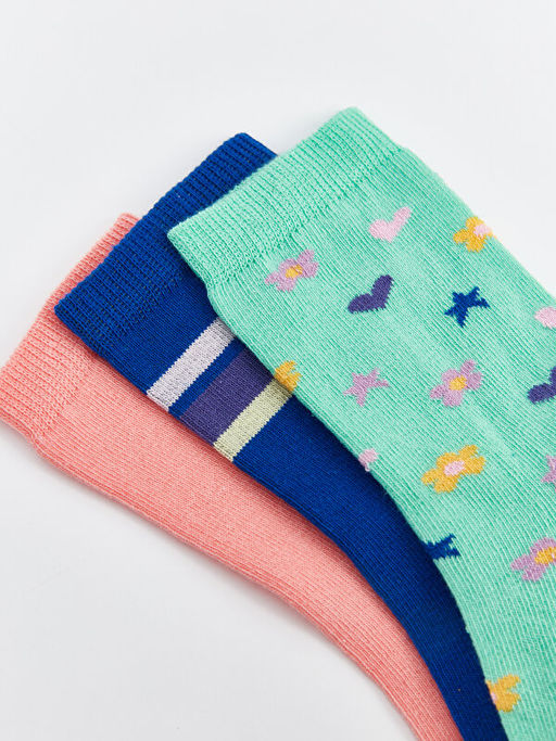Desenli K?z ?ocuk Soket ?orap 3l? - Waikiki фото 3