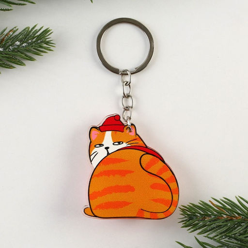 Брелок - мялка «Кот - Новый год» 4,8 х 11,4 см