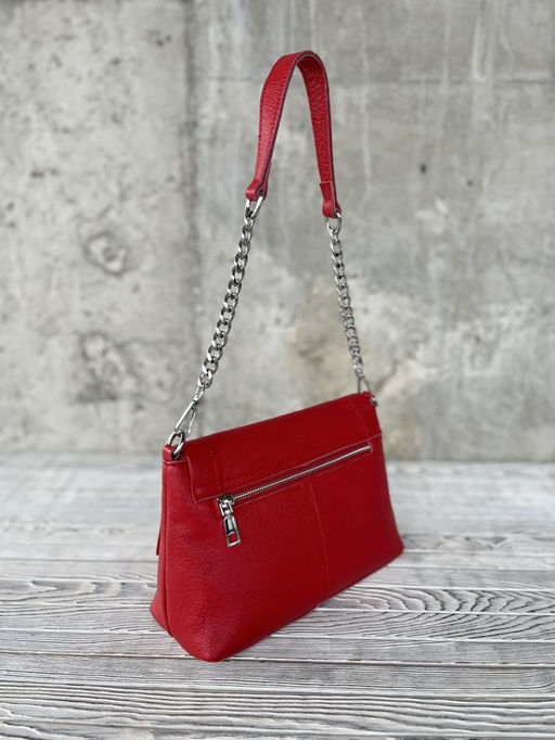 Женская кожаная сумка через плечо 8722-9 Ред - Sergio valentini фото 3