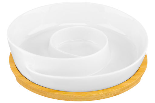 Тарелка сервировочная - менажница 23*23*5 см 450 мл Улитка глубокая на деревян. подставке-подносе - Elan gallery фото 5