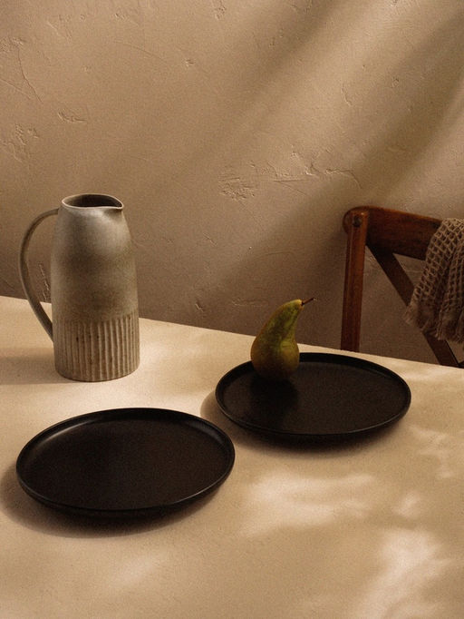 Тарелки SL Home «Дарк», d=25.5 см, фарфор, чёрные