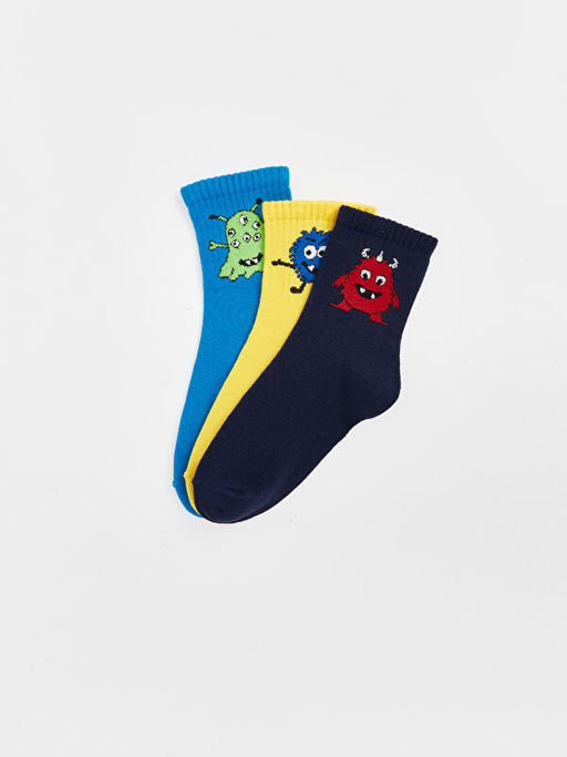 Desenli Erkek ?ocuk Soket ?orap 3l? - Waikiki фото 2