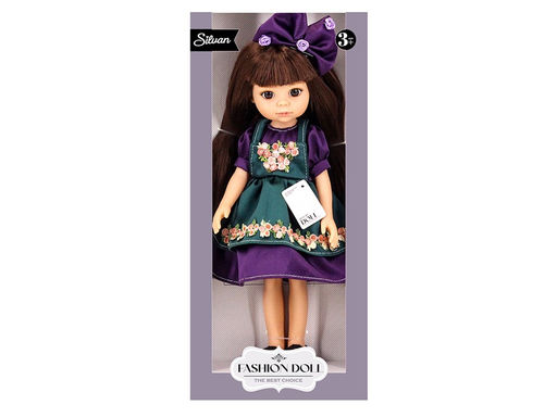 Коллекционная кукла 32см "Silvan. Doll" (HP1211393) волосы с челкой и бантом; в сарафане с вышивкой и туфлях, в коробке
