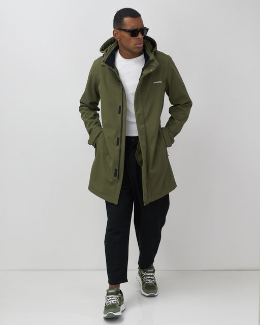 Парка спортивная мужская с капюшоном softshell цвета хаки 9565Kh - Mtforce фото 12