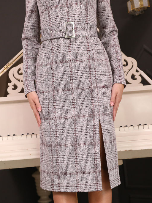 Платье П5-4906/2, Серый, Бордовый - Wisell фото 16