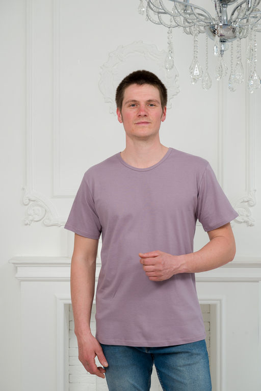 Футболка мужская из кулирки какао - Амадэль фото 3