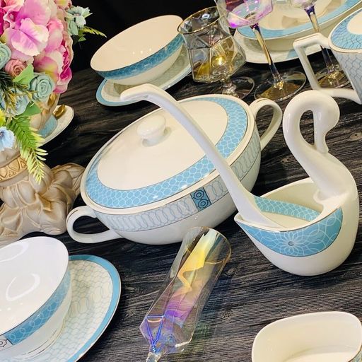 145-300 Обеденный сервиз 28пр. ТИФФАНИ в под.уп.(х2)Костяной фарфор - Lenardi фото 2