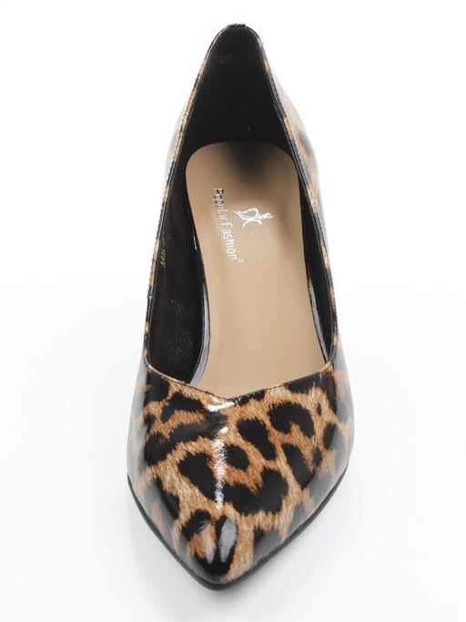06-A43A-541PC BLACK/LEOPARD Туфли женские "Лодочки" (натуральная кожа)