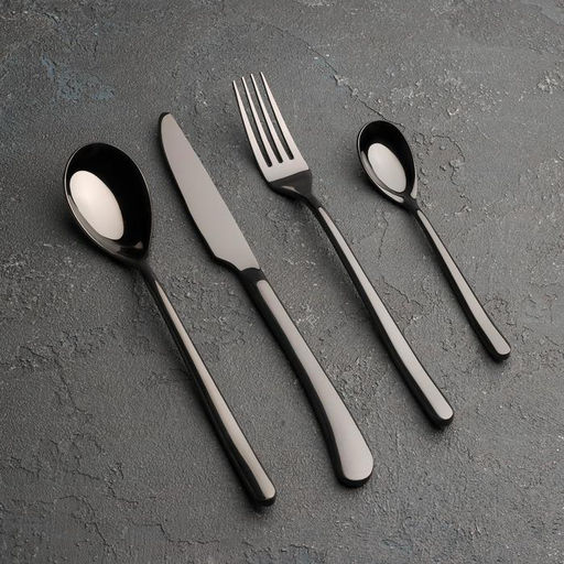 Набор столовых приборов из нержавеющей стали Magistro Джентри, 4 предмета, цвет чёрный