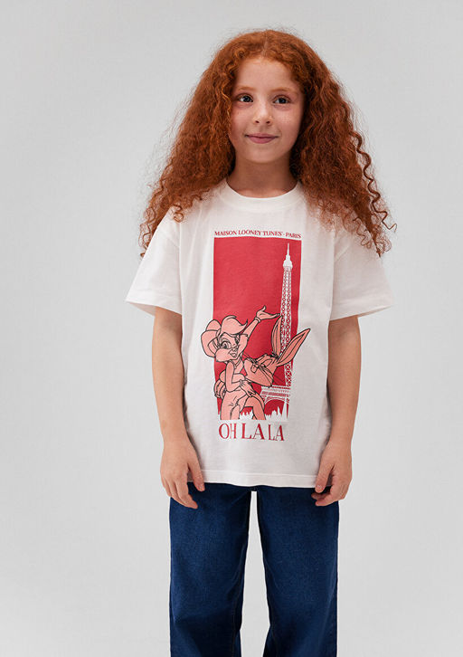 Bugs Bunny Bask?l? Beyaz Tisort