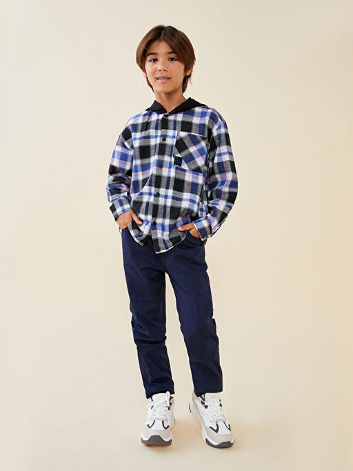 Rahat Kal?p Ekose Gabardin Erkek ?ocuk G?mlek - Waikiki фото 3