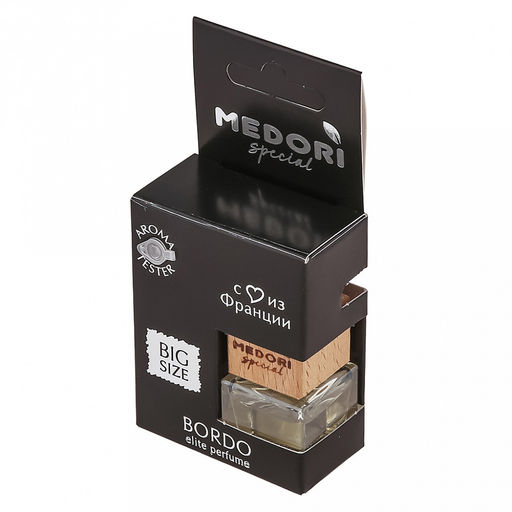 Ароматизатор автомобильный подвесной Бутылочка Bordo 3х5,5х11см, на шнурке, парфюм, с пробником аромата, в блистере, Medori (Россия) - Домашняя мода фото 2