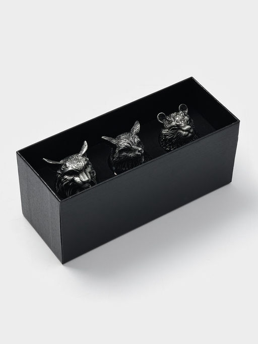 Подарочный набор рюмок-перевёртышей «Настоящему мужчине», на 3 персоны, рюмка 50 мл, стекло, металл