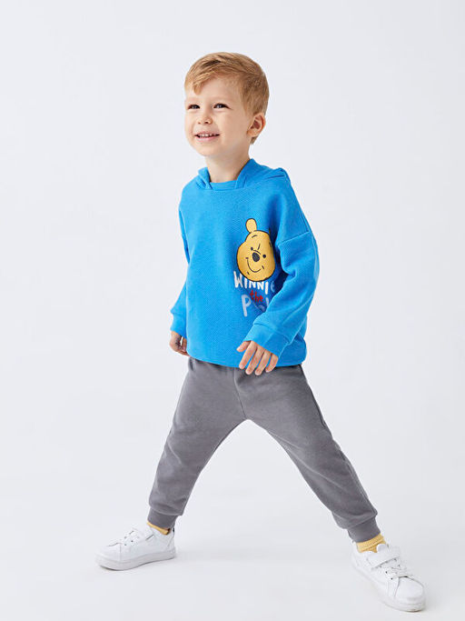 Uzun Kollu Winnie the Pooh Bask?l? Erkek Bebek Hoodie - Waikiki фото 2