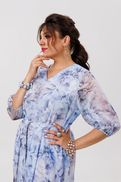 Платье ANELLI 1605 аквамариновый пион  фото 6