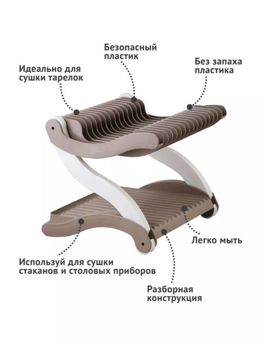 Сушилка для посуды 2х ярусная 285*250*245 - Полимербыт фото 10