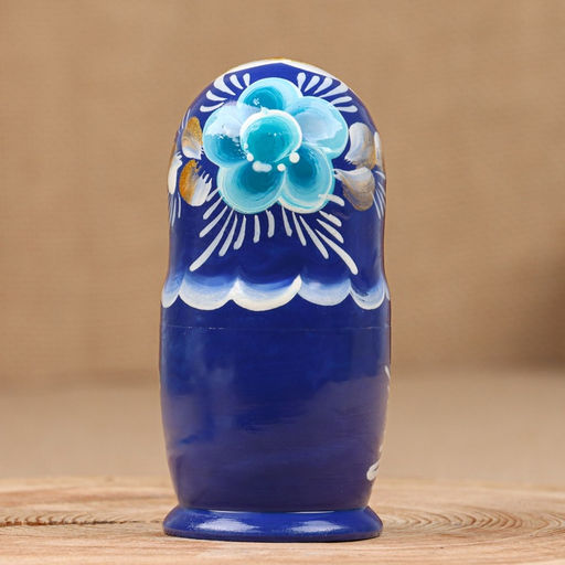 Матрёшка дерево «Клава», голубое платье, 5-кукольная, 12 см