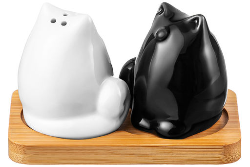 Набор д/специй 2 пр. 10,5*6,5*6,5 см Котики на деревянной подставке - Elan gallery фото 4