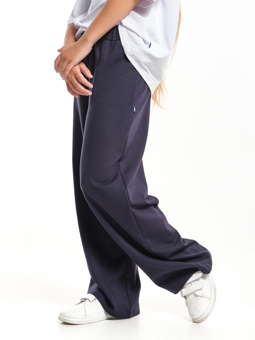 Брюки палаццо синие школьные штаны детская одежда девочке 22-7325 синий - Mini maxi фото 5