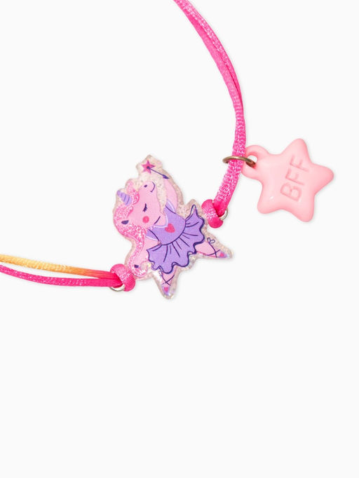 Цена за 2 шт. Браслеты детские парные «Выбражулька. Неразлучники. Замок и звезды», фиолетовый, розовый