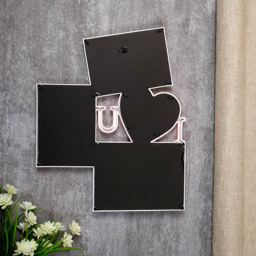 Фоторамка - коллаж на 4 фото 9?9, 10?15, 13?18 см Я люблю тебя, пластик, мультирамка, белая с розовым, 39.5?32 см