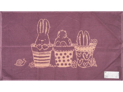 6с103.412ж1 Зайки в горшочках (орхидея1) Полотенце махровое 50х90см