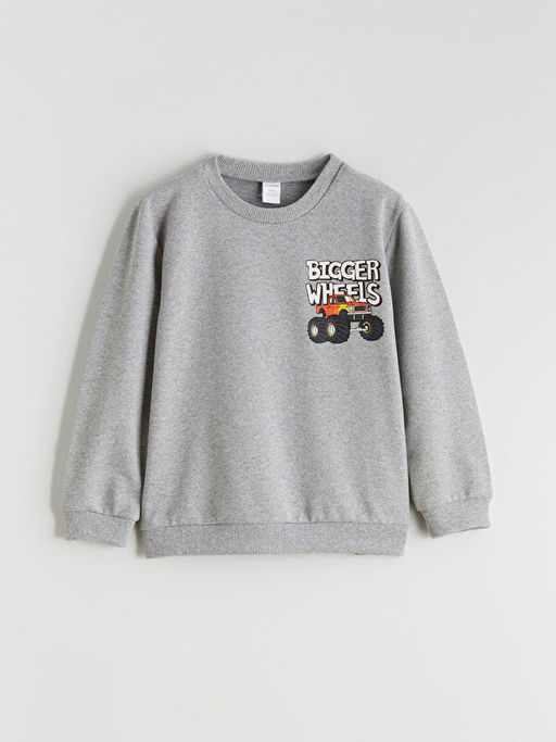 Bask?l? Erkek ?ocuk Sweatshirt ve E?ofman Alt?