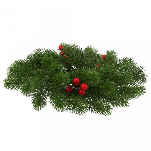 Декоративный венок Елка с ягодой д29см, малый, пластик, зеленый (Россия) - Домашняя мода фото 3