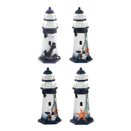 Фигурка декоративная "Маяк" (подсветка 3xLR44) , L11,5 W10 H26,5 см . 4в.