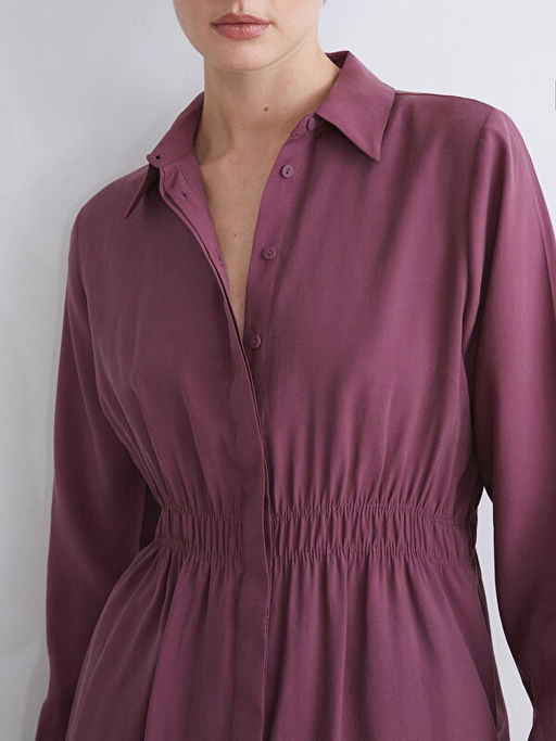Oversize Modal Kar???ml? Kad?n G?mlek Tunik