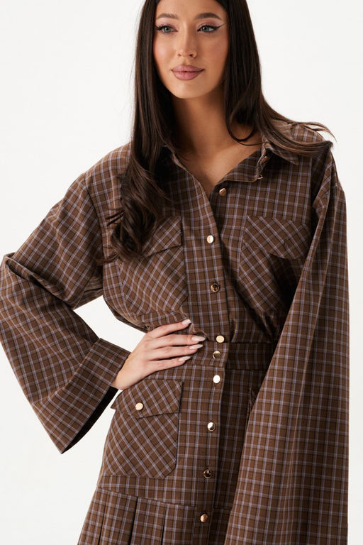 Блузка Annete А2118 кофейная в полоску  фото 3