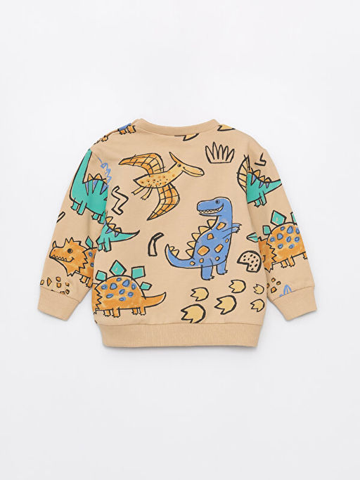 Bisiklet Yaka Uzun Kollu Bask?l? Erkek Bebek Sweatshirt ve E?ofman Alt? 2li Tak?m - Waikiki фото 3