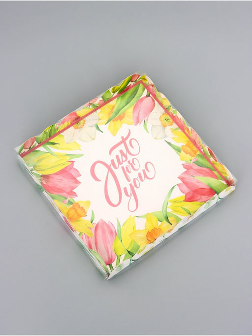 Цена за 5 шт. Коробка для печенья, Тюльпаны, 21?21?3 см