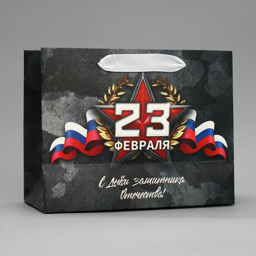 Пакет ламинированный вертикальный 23 февраля, MS 23 х 18 х 10 см - Дарите счастье фото 12