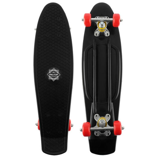 Скейтборд ONLITOP, 56x15 см, колёса PVC 50 мм, ABEC 7, алюминиевая рама, цвет МИКС  фото 4